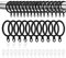 JEUIHAU 100 Pack Black Metal Curtain Rings and Hooks, 33 mm Drapery Rings for Window, Door and Shower