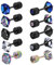 Firtink 5 Pairs Titanium Earrings Women Men Stud Screw Back Surgical Stainless Steel Sleeper Rainbow 5A Cubic Zirconia Studs Double Side Earrings, Black,Gold,Rainbow,Silver