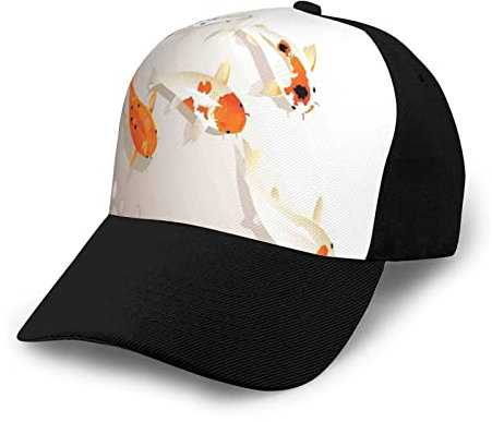 ASEELO Blue Shades Ombre Flowers Printed Adult Baseball Cap Clean and Versatile, for Men and Women, Traditionelle Koi-Karpfen mit Punkten, One size