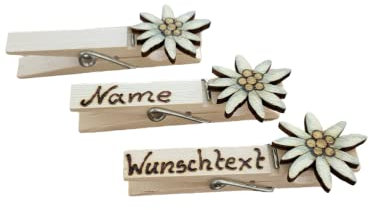 3 Glubbal (Glupperl) Edelweis - mit Text (individuell)