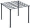 Outsunny Gazebo Pergola da Giardino 3x3m Decorabile con Rampicanti in Metallo Nero