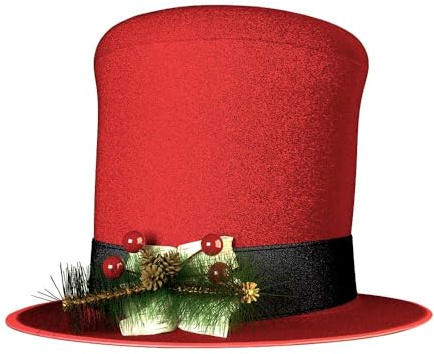 OXYN Cappello 31x24cm per Puntale Albero Rosso per Feste Eventi Natale Party per Adulti Taglia Unica Morbido Costume Decorazione Copricapo Natalizio Cosplay Maschera Decorazione Cerchio