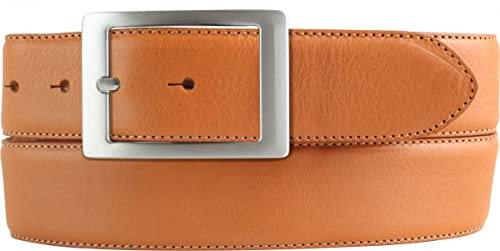 BELTINGER Hochwertiger Jeansgürtel aus Vollrindleder mit Doppel-Schließe 4,0 cm | Bombierter Ledergürtel Herren 40mm | Jeans-Gürtel made in Italy