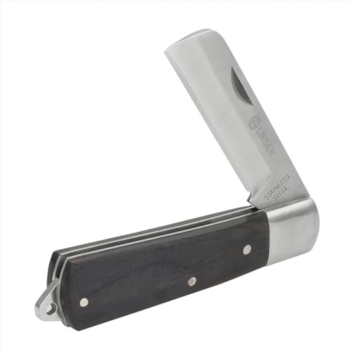 PAXLINSEN Coltello da taglio professionale, in acciaio inox, lama per oculare affilata, robusta tasca, pieghevole, coltello da giardino, per diserbo, giardinaggio, potatura, trincea di funghi