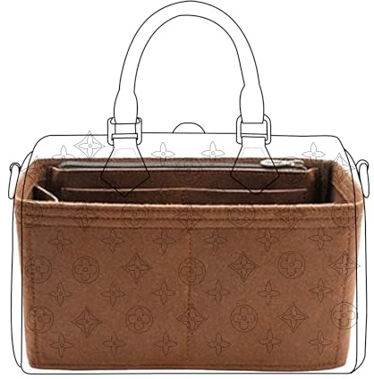 Lckaey Tragetasche Organizer Einsatz für Speedy 30 Handtasche – Kaffee