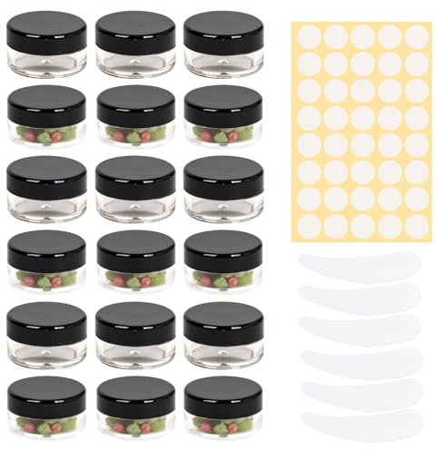 20pcs Empty Cosmetic Pots, 10g/10ml, Travel Pots with Lids for Cream, Lip Balm & Eye Shadow