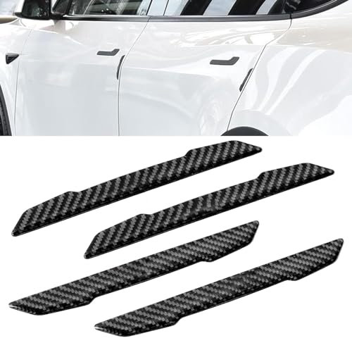 TSTESE Door Protector Edge Guards Compatible with Tesla Model 3 Y X S Anti-Collision Bumper Guard Strip Carbon Fiber Exterior Wrap Trim Cover Strips Accessories (Black)