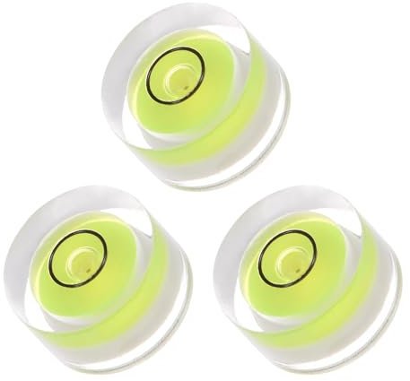 Kozelo 3pcs Small Circular Bubble Spirit Levels - [13mm Diameter 7mm Thickness] Mini Round RV Level Leveling Tools for Travel Trailer Turntable Camera, Lime