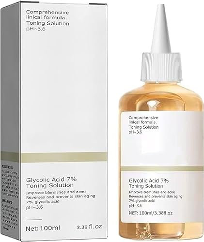 Glycolic Acid Toning 100% Resurfacing Solution | 100ml | Peeling-Toner | Cosmetics für Gesichtspflege Hautverjüngung Hautunreinheiten Akne