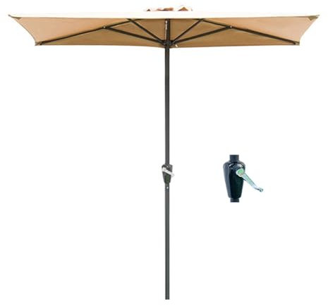 Sljovexity Ombrellone Rettangolare 2x1, Apertura A Manovella, Ombrellone Da Parete Piccolo, Ombrellone Da Mercato Professionale, Antivento Senza Base, Per Giardino, Patio, Balcone, Cortile, Gazebo