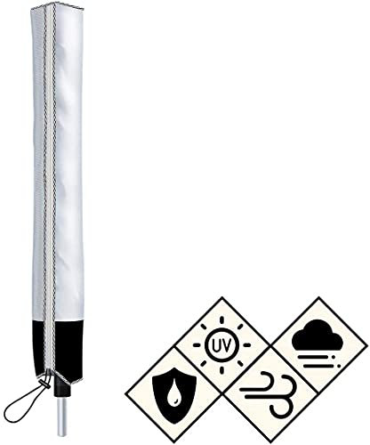 Blausky Schutzhülle für Wäschespinne,mit Reißverschluss,Staub Wasserdicht UV-Beständig,Wäscheschirme Abdeckung,Wetterfest,Abdeckplane,Schutzhuelle,für Wäschespinne Draußen,Silber,160x15x15cm