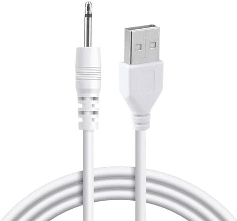 WrteEase 2.5mm DC Jack to USB Charger Cable Lead,1 Meter 5V 1A/2A DC Power Supply to a USB Port Charger Cable,USB to Aux 2.5mm Male Direct Current Power Adapter for Rechargeable Wand Massager(White)
