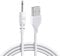 WrteEase 2.5mm DC Jack to USB Charger Cable Lead,1 Meter 5V 1A/2A DC Power Supply to a USB Port Charger Cable,USB to Aux 2.5mm Male Direct Current Power Adapter for Rechargeable Wand Massager(White)