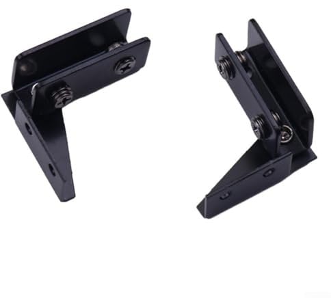 2 bisagras de puerta de cristal, bisagras de mampara de ducha, bisagras de abrazadera de puerta de vidrio, sin perforar, para paneles de vidrio de baño y cocina (negro)