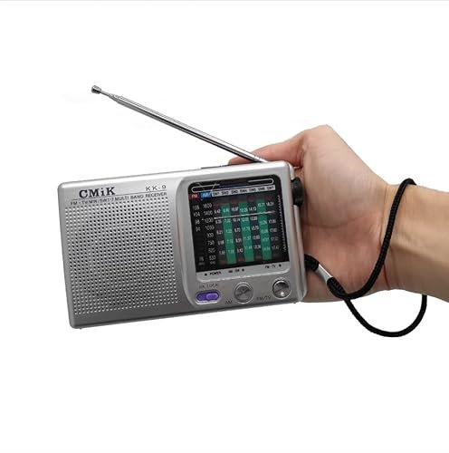 Grabadora portátil Radio de 9 Bandas de Alto Volumen Radio FM/AM/SW1-SW7 Señal Fuerte Radio for Personas Mayores(Silver)