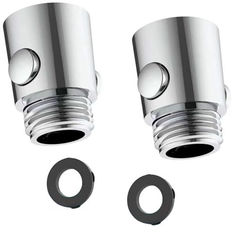 Amazleer 2 Stück Absperrventil für Dusche Wasserstopper, Durchflussbegrenzer Duschkopf-Durchflussregelventil für Handbrause und Dusche (2, Silver, Onesize)
