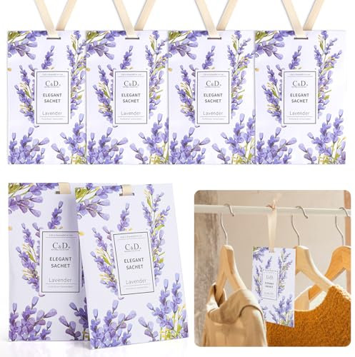 6 Stück Duftsäckchen Kleiderschrank, 20g Schrankduft Frische Sachets, Kleiderschrank Duft, Aromatherapie Dufterfrischer Taschen für Schubladen, Schränke, Autos, Garderoben (Lavendel)