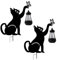 Ysislybin Katzen Solarlampe, 2 Stück Solarleuchten Garten im Freien, Deko Garten Rost Katze Gartenstecker Solar Katze Gartendeko mit Laterne Schwarze Katze Figur Pfad Lampe Garten Rasen Dekoration