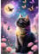 GDYEEH Kätzchen Diamond Painting Erwachsene, 5D Mond Katze Diamant Kunst Bilder Anfänger, DIY Schmetterling Runder Vollbohrer Diamanten Malerei Stickerei Kreuzstich Geschenke Home Wand Dekor 30x40cm