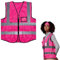 AONAYO Warnweste Pink,Warnweste Erwachsene,Security Weste,Rosa Sicherheitsweste Mit Taschen Und Reißverschluss,Reflektierende Jacke Für Den Außenbereich