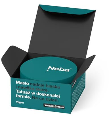 NEBA - Tattoo Butter - für Tägliche Pflege des Geheilten Tattoos, auch für Sensitive Haut - mit Sonnenblumenöl, Vitamin E, Sheabutter - Vegan - Duft - Drachen-Eintritt - 100 ml