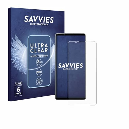Savvies 6 Stück Schutzfolie für Sony Xperia 1 VII Displayschutz-Folie Ultra-Transparent