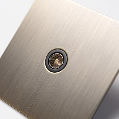 Antique Brass Straight Knurled Switches and Sockets (TV Outlet)