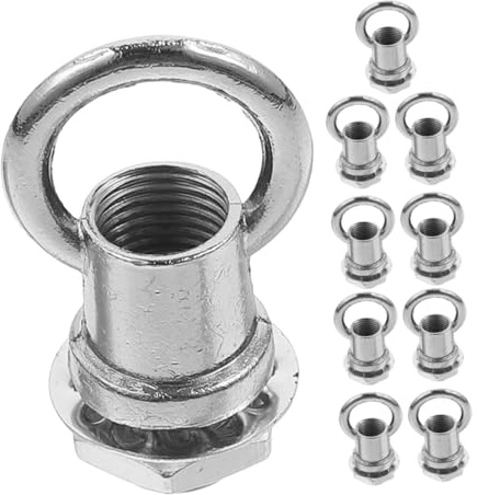 Alipis 10pcs Lantern Hook Lamp Parts Hanging Planter Fixture Connecting Rings Chrome Light Fixture Hooks Lamp Nut Fastener for Bedroom Use