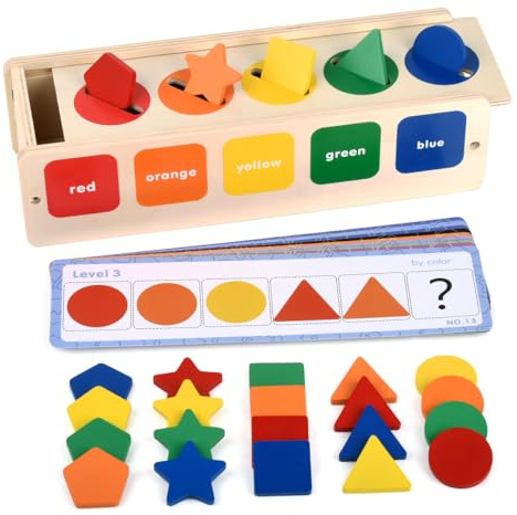 DODUOS Montessori Toys for 1 Year Old,Wooden Shape Sorter Toy,Educational Toys for 2-3 Year Olds,Toddler Learning Toys Colour Sorting Toys for Toddlers Sensory Toy,Montessori Toys for 1 2 3 Years Old