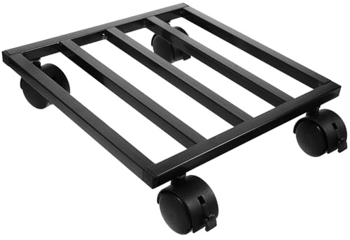 LIFKICH Support Roulant pour Pot de Fleurs en Métal Base Carrée 25 CM, Déplace-Plantes pour Jardinières Lourdes, Usage Intérieur et Extérieur