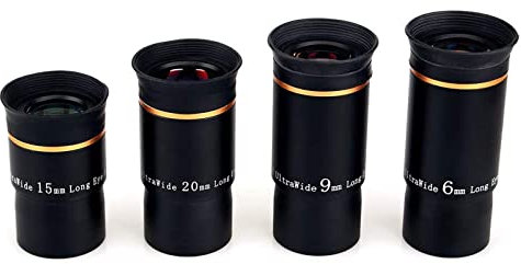 Svbony Kit Ocular Telescopio 1.25,Ocular Ultra Gran Angular 66 Grados,Ocular 6 mm 9 mm 15 mm 20 mm Set Ocular Telescopio