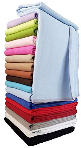 STTS International Baumwolldecke Wohndecke Kuscheldecke Tagesdecke 100% Baumwolle sehr weiches Plaid Korsika (Hellblau, 150 x 205 cm)