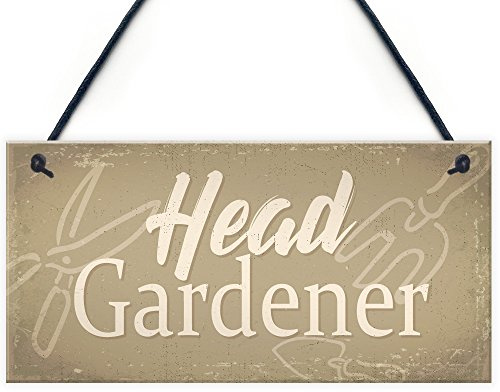 Red Ocean Garden Sign Head Gardener Hanging Plaque Garden Shed SummerHouse Sign Gift For Her Him