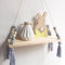 SpirWoRchlan Wandregal Schweberegal Holz Ständer Schaukel Hängenden Wandregal WandboardMacaron Board Mädchen Kinderzimmer Decor Größe: 38x14x1,2cm (Grau)