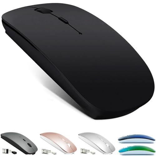 KLO Souris Bluetooth pour MacBook Pro, MacBook Air, iPad, souris sans fil rechargeable pour ordinateur portable/Notebook/PC/Chromebook (souris Bluetooth/Noir)