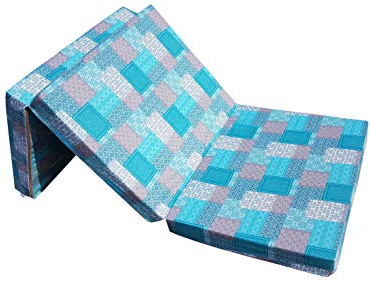 Natalia Spzoo - Faltmatratze 195 x 65 x 10 cm für einen erholsamen Schlaf – Klappmatratze mit Schaumstoffkern & abnehmbarem Bezug – 3-teilige klappbare Schlafmatte