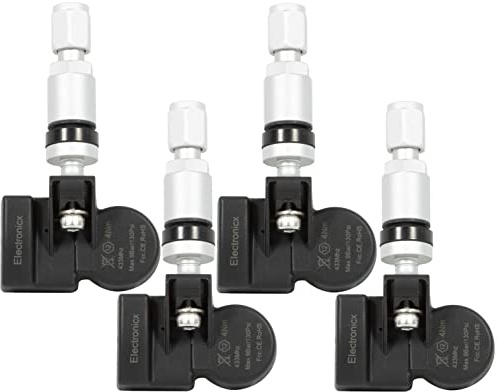 4 Reifendrucksensoren RDKS Sensoren Metallventil Silber kompatibel mit Alfa Romeo Stelvio 949, Executive GTA Giulia 952
