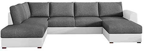 Ecksofa Wilma mit 2 Bettkasten und Schlaffunktion für große Räume, Eckcouch Polsterecke Sofa Couch Couchgarnitur Schlafsofa Bettsofa vom Hersteller Top-Qualität (Soft 017 + Lux 06, Seite: Links)