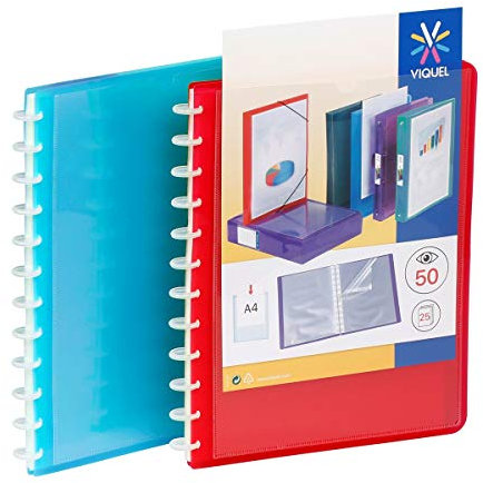 Viquel - Lot de 2 Porte-Vues Personnalisables 50 Vues avec Pochettes Amovibles Format A4 GEODE