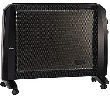 JATA JCRC2115 - Radiador de Mica con 2 Potencias de Calor (750-1500 W) Termostato Regulable de Temperatura. Calienta en 1 minuto. Ahorro de Energía. Ruedas Giratorias. Antivuelco