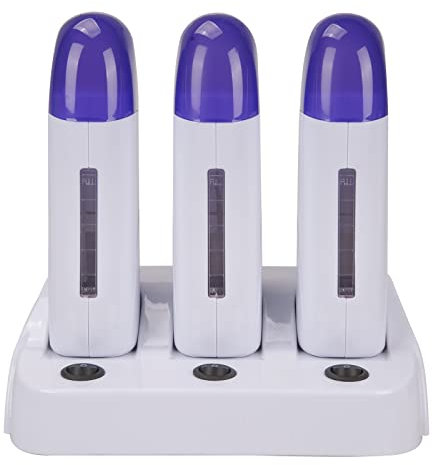 Vinteky Roll-On Calentador de Cera Fundidor Electrico Depiladora Easy Wax Depilación para Bellaza, Regalo para Mujeres (Triple)