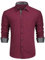 HISDERN Men's Red Dress Shirts Long Sleeve Formal Casual Business Shirts for Men Regular Fit Wedding Work with Pockets