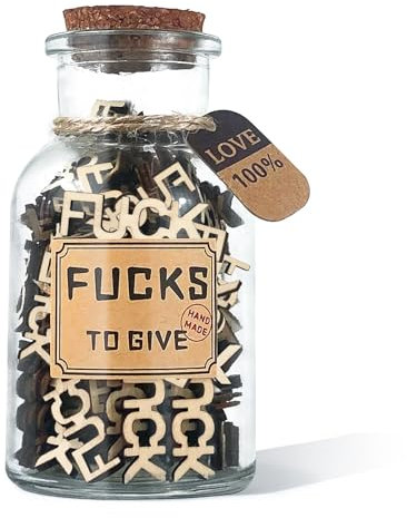 7Oz Fucks zu geben, Weihnachtstag Glas von Fucks hölzerne Ausschnitte Brief Stück, lustige Swear Glas für Freund Freund Freund Freunde Ehemann Frau, lustige Geschenke für Geburtstag Weihnachten Urlaub