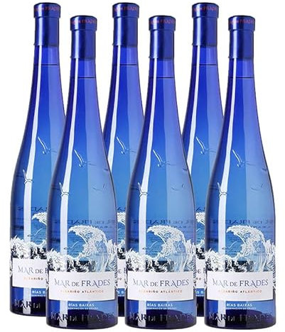 Vino Blanco Mar de Frades Albariño de 75 cl - D.O. Rias Baixas - Bodegas Mar de Frades (Pack de 6 botellas)