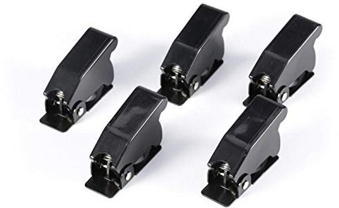 Telituny Kippschalterabdeckung 5 Stück Sicherheitsschalter Safety Switch Flip Cap Cover Guard für Auto Kippschalter Auto elektrische Ausrüstung schwarz