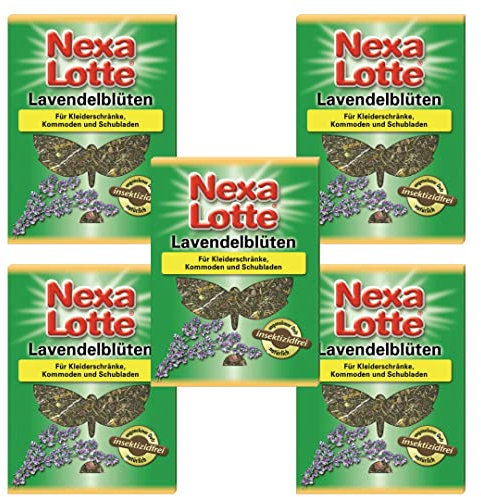 TMPpro Nexa Lotte Lavendelblüten für Kleiderschränke, natürlicher Schutz vor Insekten ohne Insektizide, Düfte gegen Ungeziefer, Marktführer für den Privaten Haushalt, Inhalt 6 Beutel auch zum Hängen