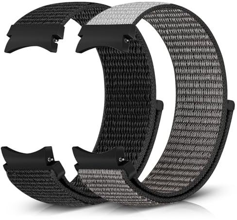 Runostrich Nylon Watch Strap Compatible with Samsung Galaxy Watch 7/6/5/4/FE 40mm 44mm, 6/4 Classic 43mm 47mm 42mm 46mm, 5 Pro 45mm,Soft Sport Loop Replacement Watch Bands for Women Men