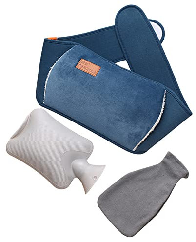 Battnot Wärmflasche mit Bezug Wärmflaschengürtel Tier - 3 Stück Wärmflaschen-gürtel Set, Hot Water Bottle Für Erwachsene&Kinder, Schnelle Schmerzlinderung, Komfort für den Bauch, Winter Warm Belt