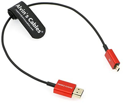 Alvin's Cables 8K 2.1 Micro-HDMI vers HDMI Câble Ultra-Mince 48Gbps Haute Vitesse pour Atomos-Ninja-V 4K-60P Enregistrement pour Canon-R5C|R5|R6 pour Sony a7R a7 IV Appareils