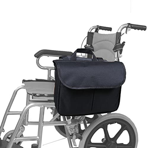 Side Rollstuhl Tasche, Oxford Tuch Robuste Griff Rollstuhl Tasche Große Kapazität Rollstuhl Aufbewahrungstasche Walker Zubehör (schwarz)